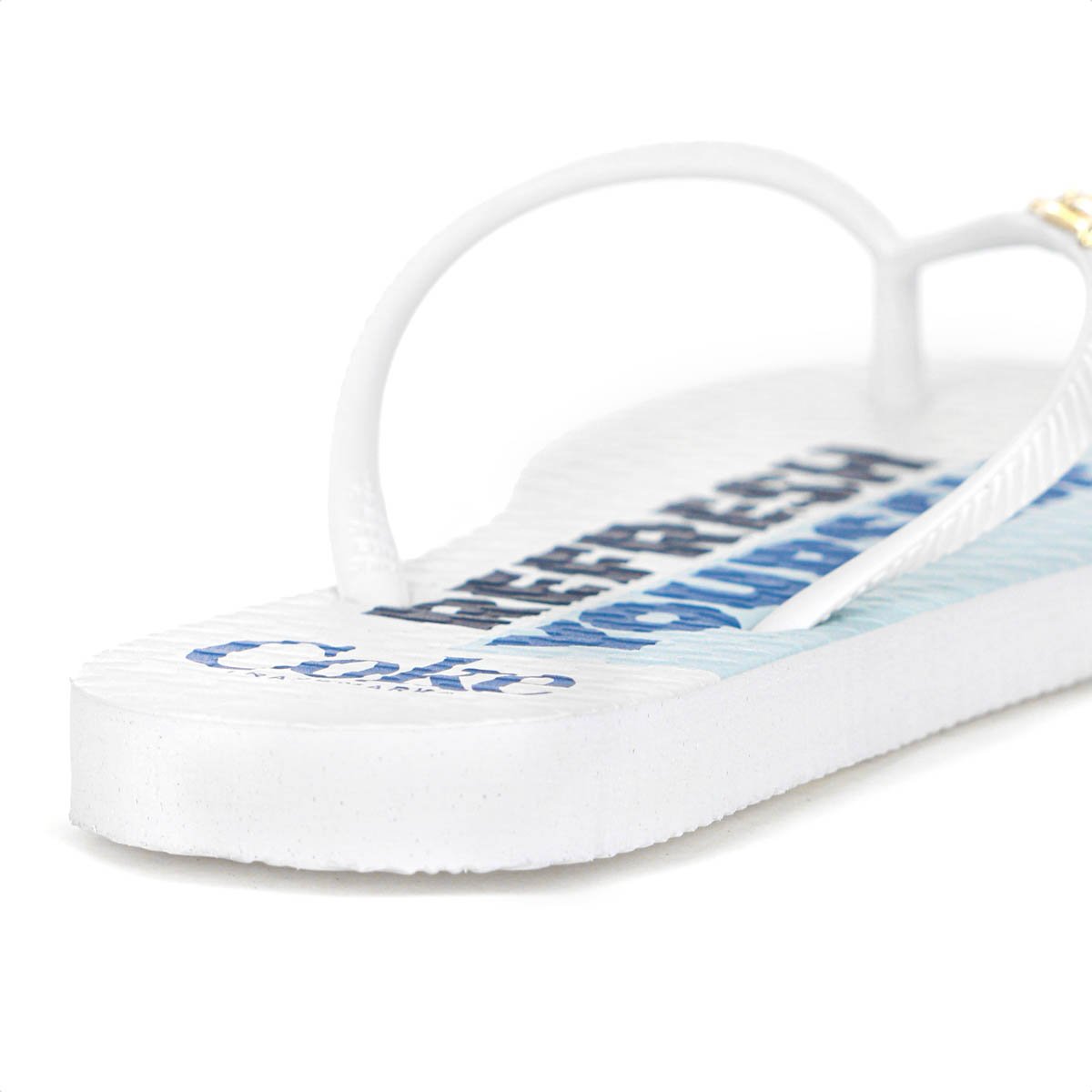 Chinelo Coca Cola Coke Yourself Branco e Azul - Feminino Branco 9