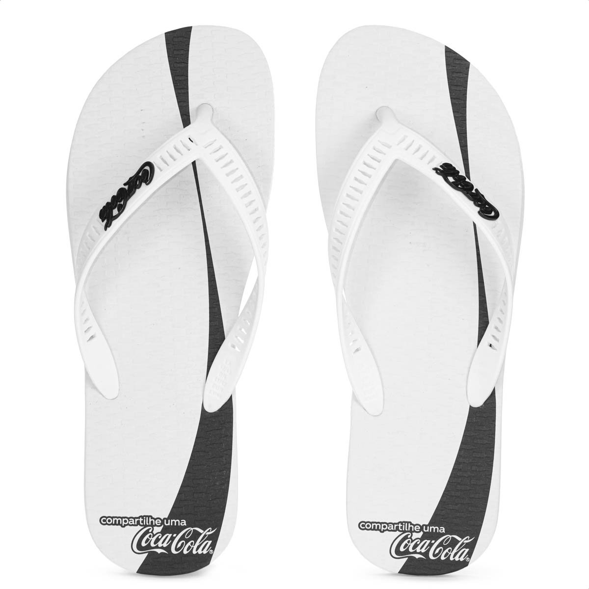 Chinelo Coca Cola Share a Coke Branco e Preto - Masculino
