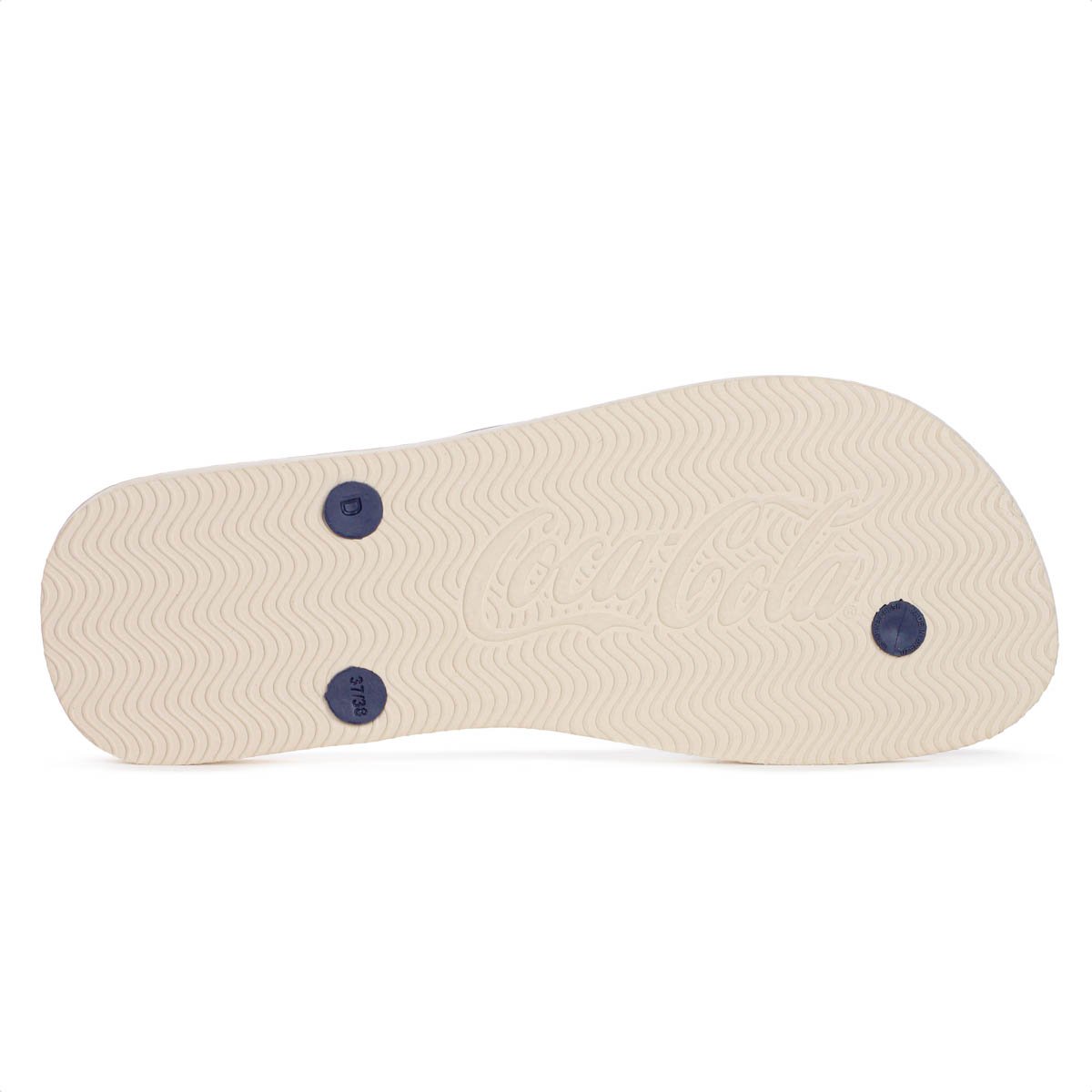 Chinelo Coca Cola Fountain Bands Bege Azul e Vermelho - Masculino Azul 6