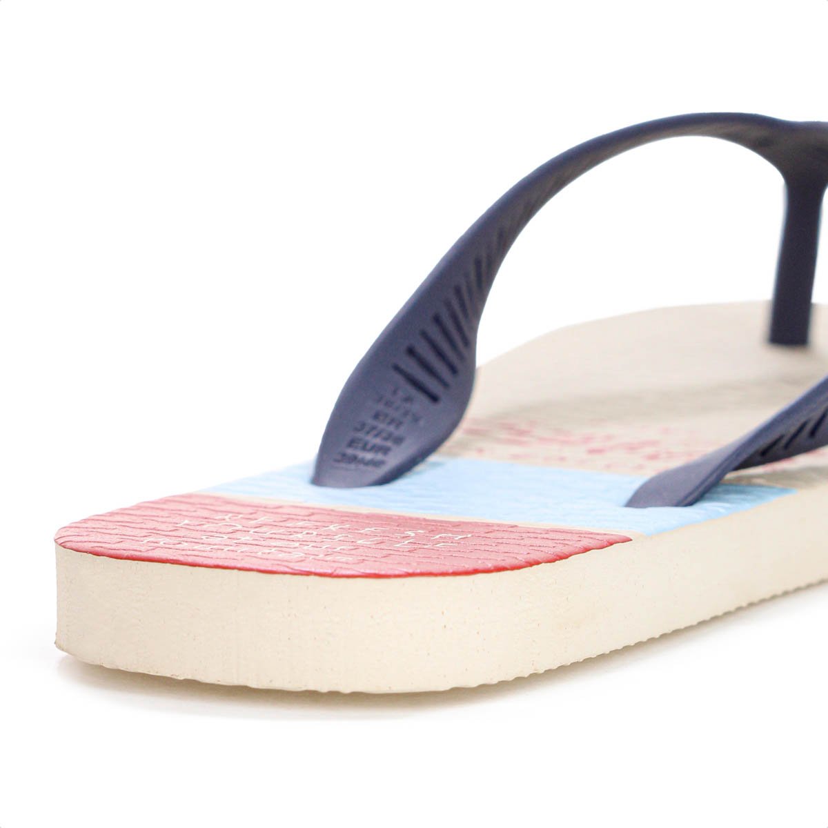 Chinelo Coca Cola Fountain Bands Bege Azul e Vermelho - Masculino Azul 9