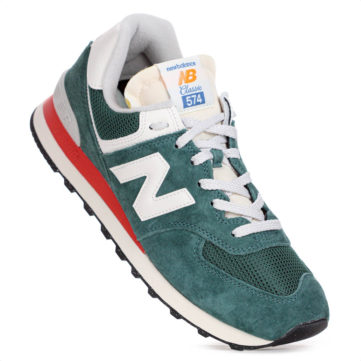Tenis New Balance 574v2 Verde Branco e Vermelho - Feminino Verde 3