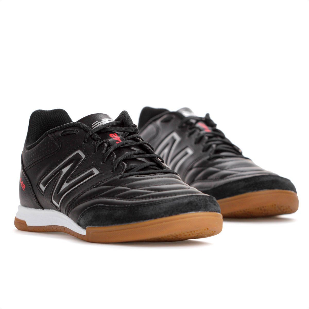 Chuteira New Balance Futsal 442 V2 Team In Preto Prata e Vermelho - Masculino Preto 3