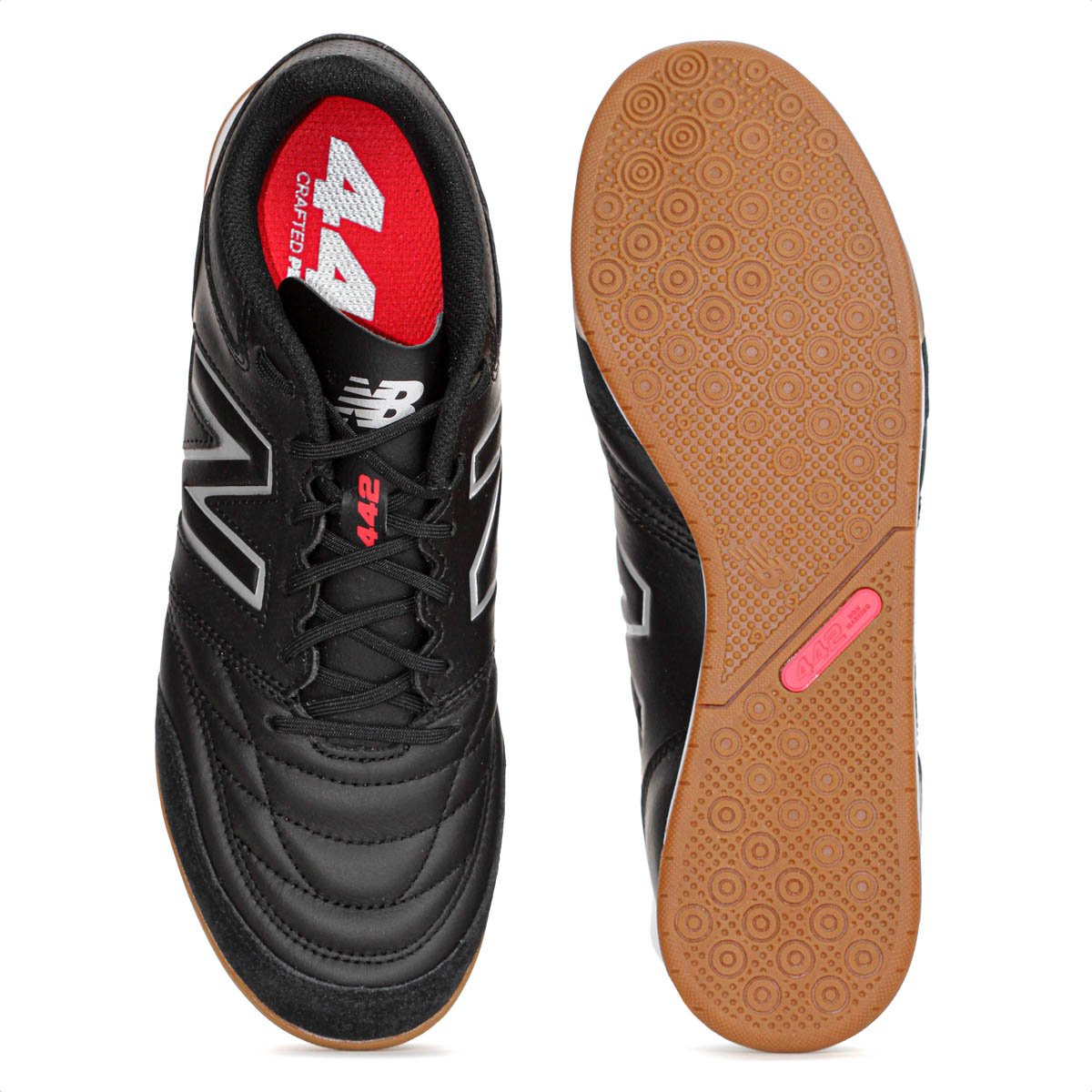 Chuteira New Balance Futsal 442 V2 Team In Preto Prata e Vermelho - Masculino Preto 4