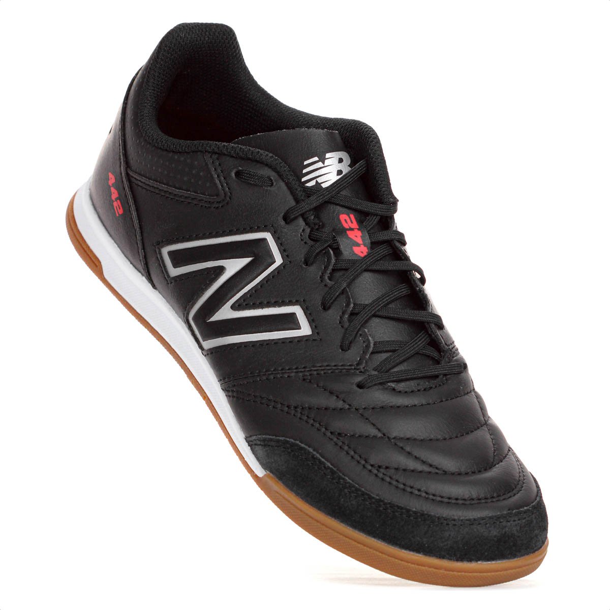 Chuteira New Balance Futsal 442 V2 Team In Preto Prata e Vermelho - Masculino Preto 5