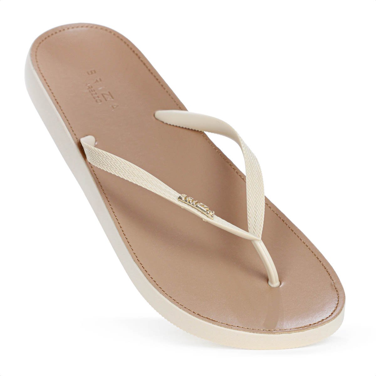 Chinelo Brizza Arezzo Recouro Fit Bege e Marrom - Feminino Bege 6