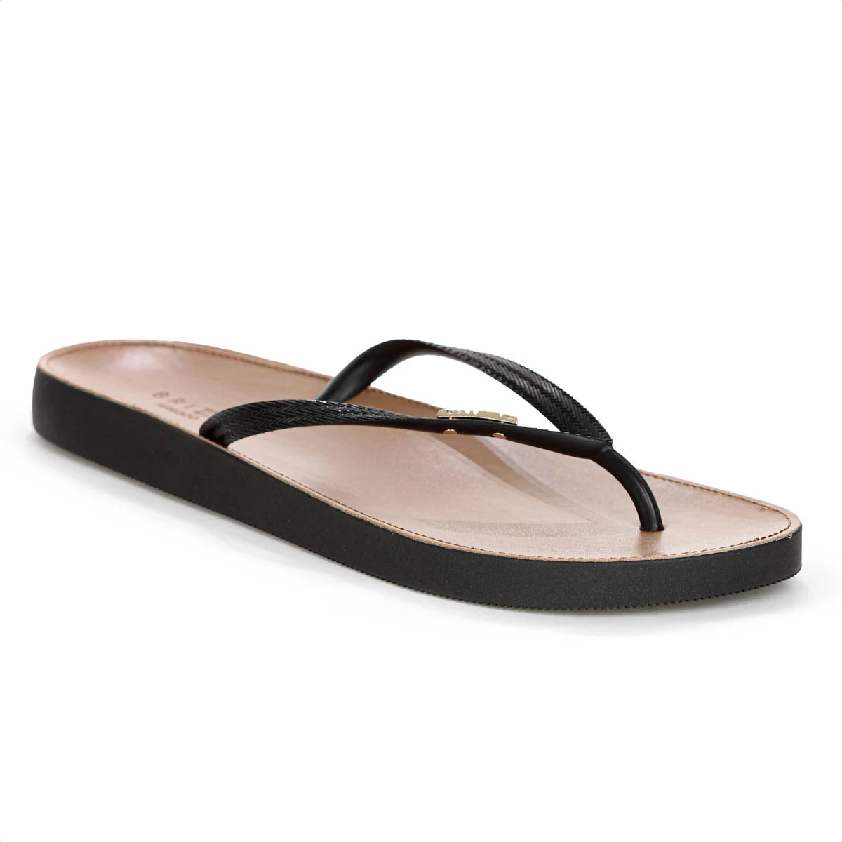 Chinelo Brizza Arezzo Recouro Fit Preto e Marrom - Feminino  Preto 3