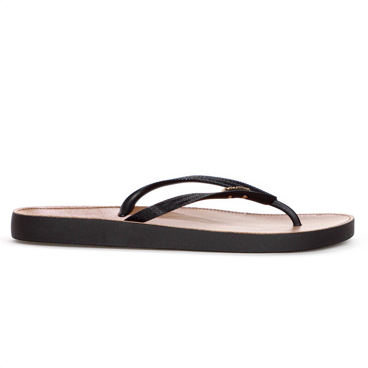 Chinelo Brizza Arezzo Recouro Fit Preto e Marrom - Feminino  Preto 4