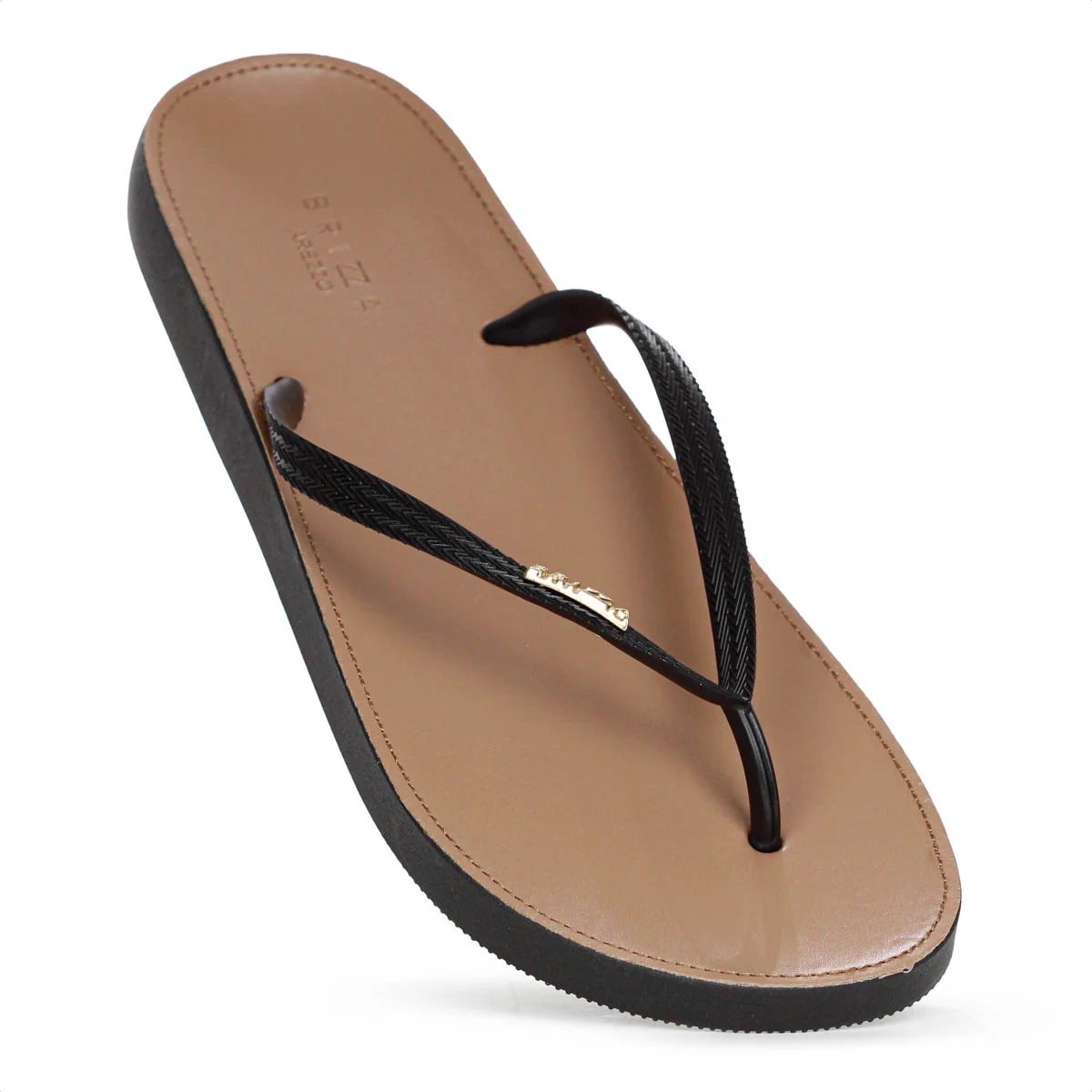 Chinelo Brizza Arezzo Recouro Fit Preto e Marrom - Feminino  Preto 6