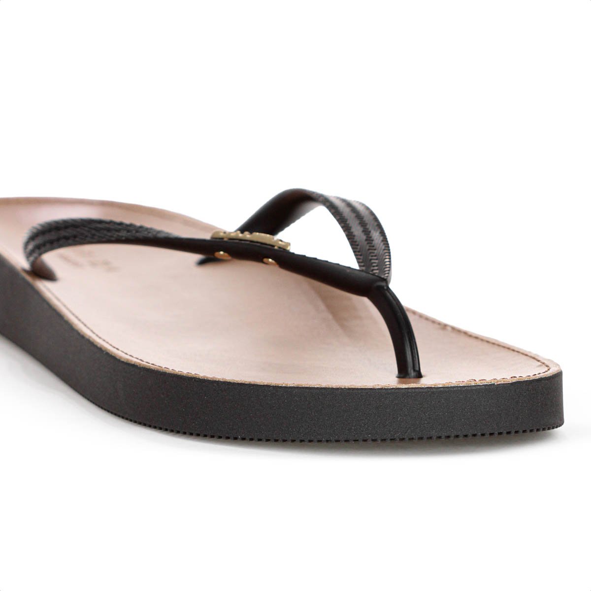 Chinelo Brizza Arezzo Recouro Fit Preto e Marrom - Feminino  Preto 8