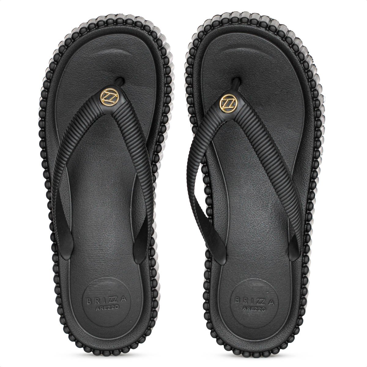 Sandalia Brizza Arezzo Flatform Flip Flop Bali Preto - Feminino