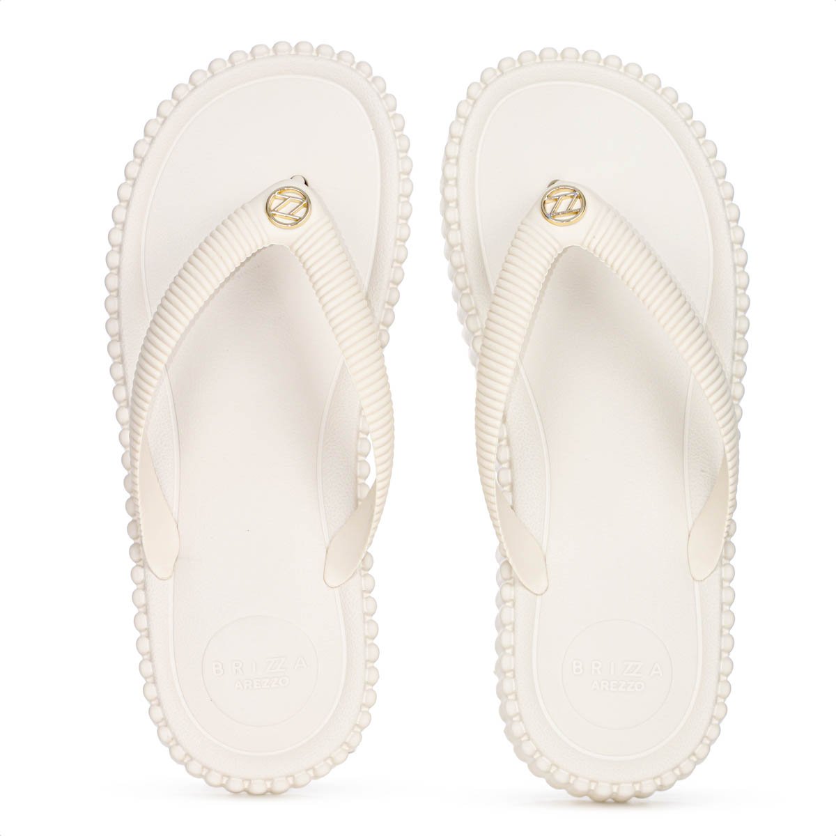 Sandalia Brizza Arezzo Flatform Flip Flop Bali Off White - Feminino 