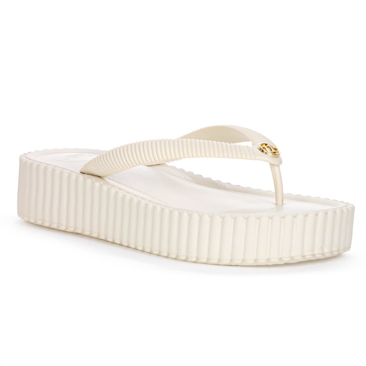 Sandalia Brizza Arezzo Flatform Flip Flop Bali Off White - Feminino  Branco 3