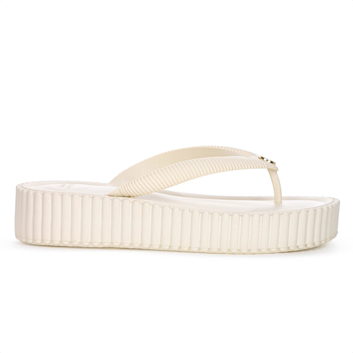 Sandalia Brizza Arezzo Flatform Flip Flop Bali Off White - Feminino  Branco 4