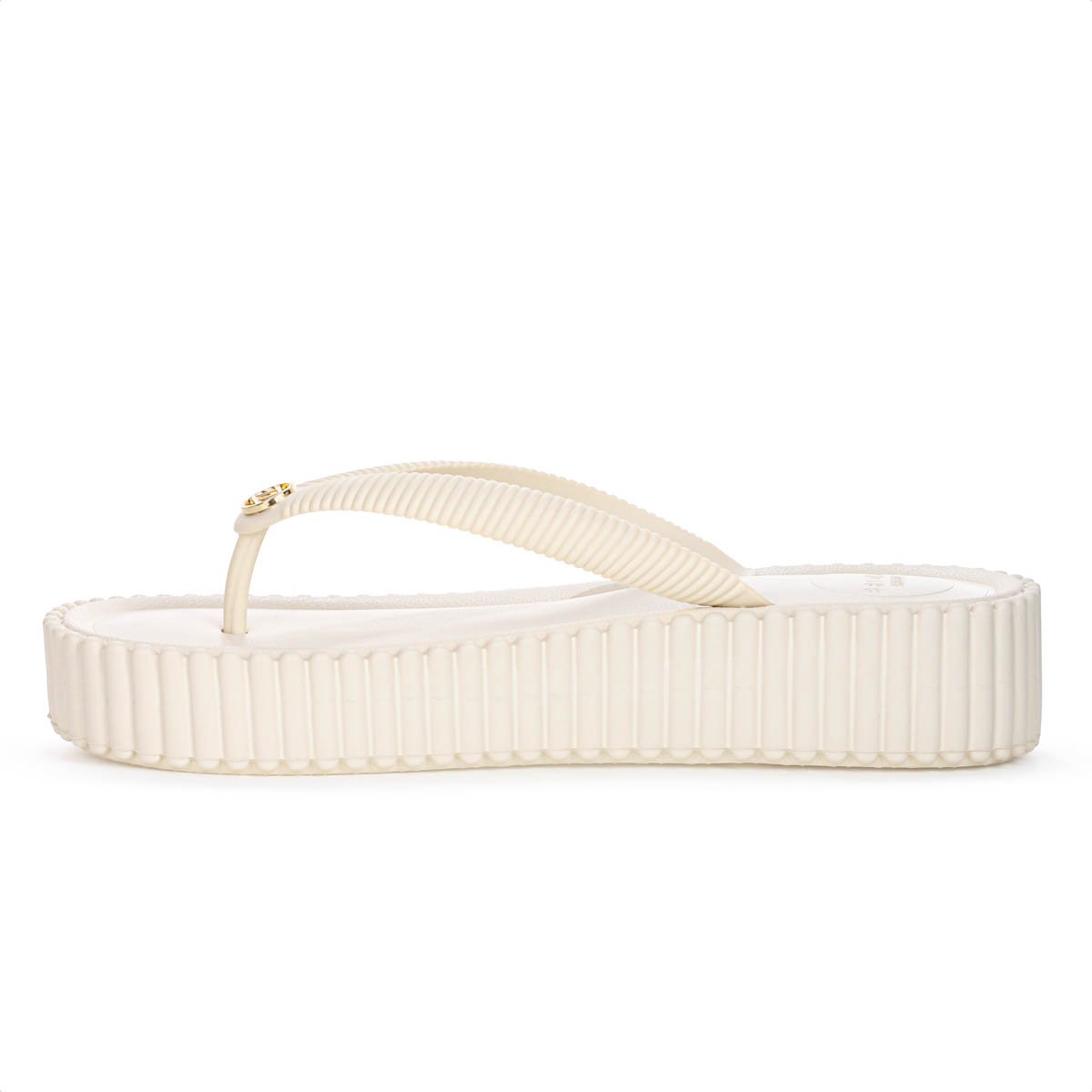 Sandalia Brizza Arezzo Flatform Flip Flop Bali Off White - Feminino  Branco 5