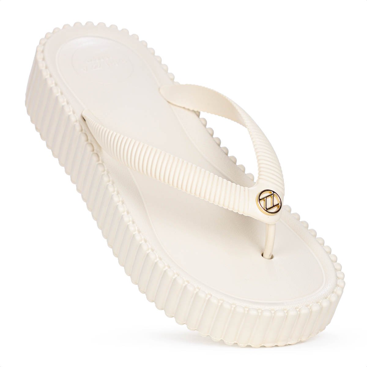 Sandalia Brizza Arezzo Flatform Flip Flop Bali Off White - Feminino  Branco 6