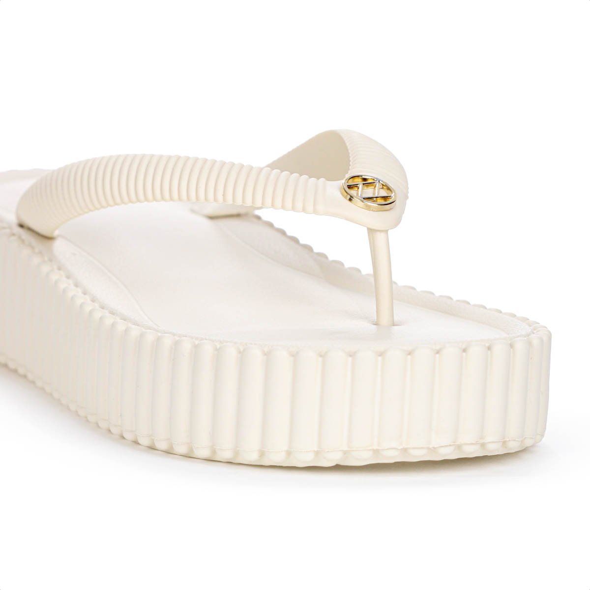 Sandalia Brizza Arezzo Flatform Flip Flop Bali Off White - Feminino  Branco 8