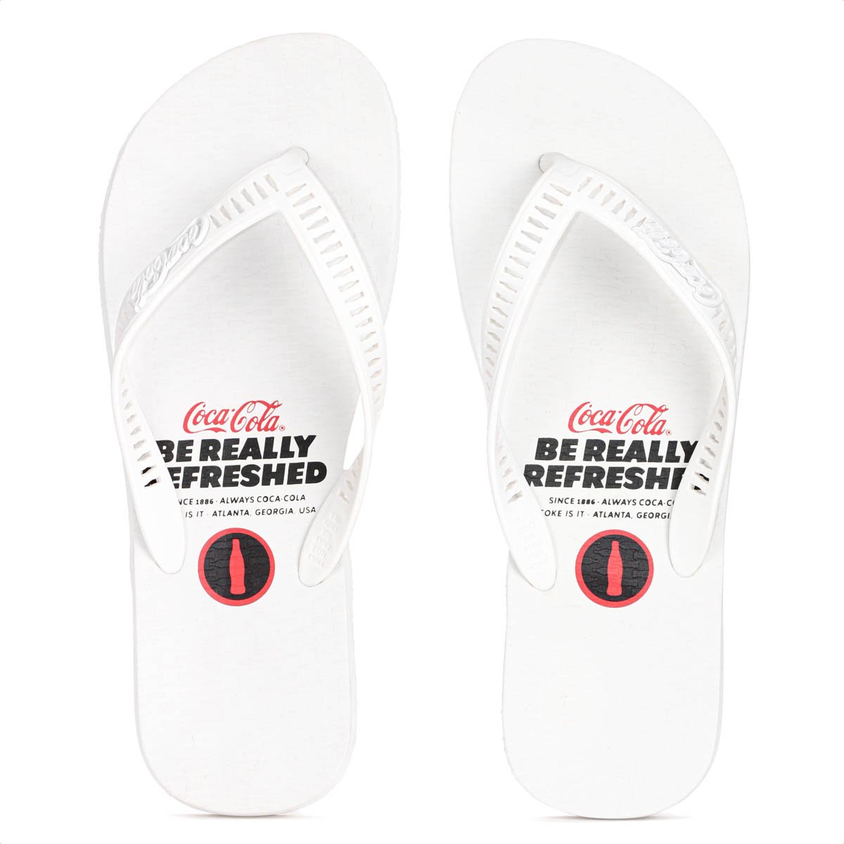 Chinelo Coca Cola Tira Vazada Live Since 1886 Branco - Masculino