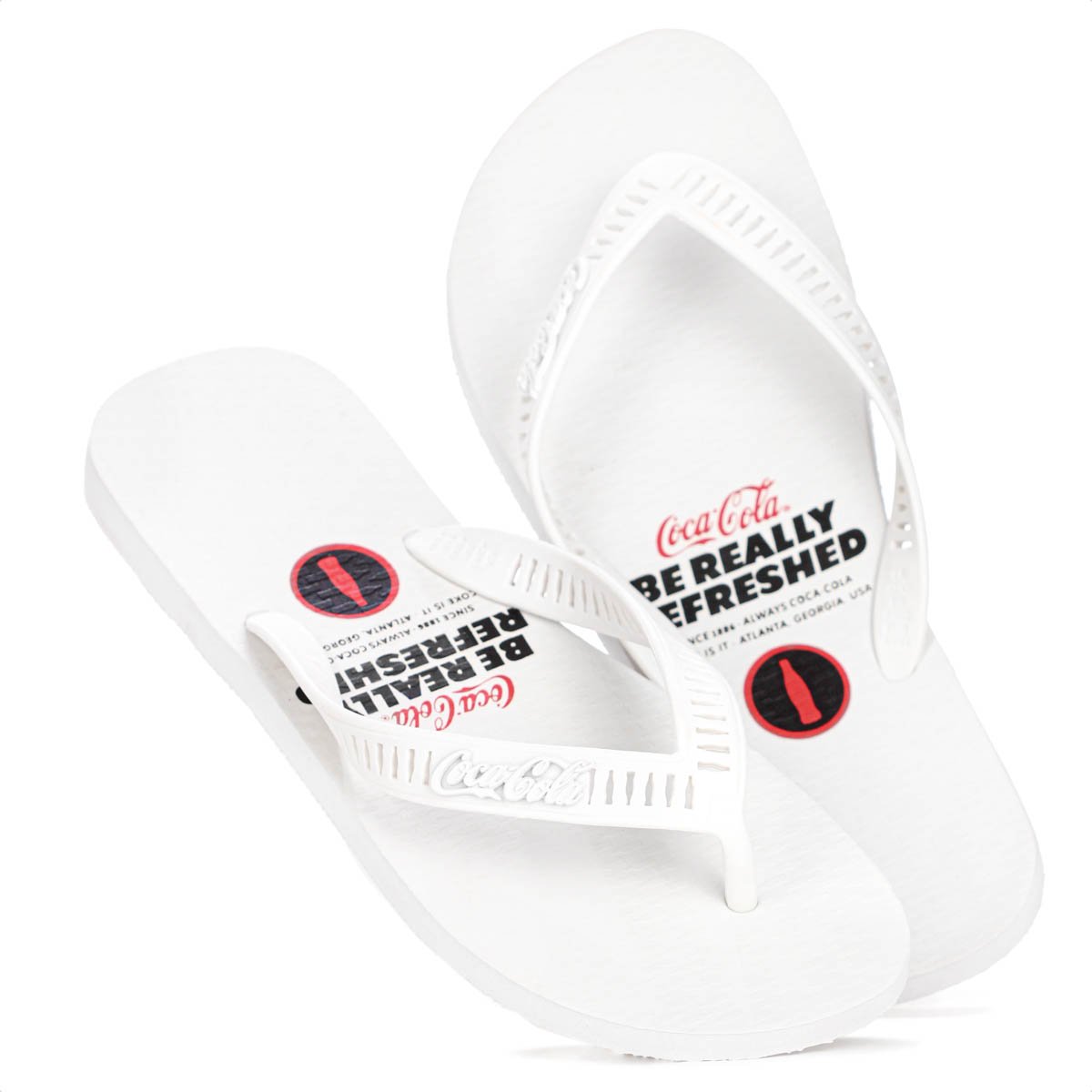 Chinelo Coca Cola Tira Vazada Live Since 1886 Branco - Masculino Branco 10