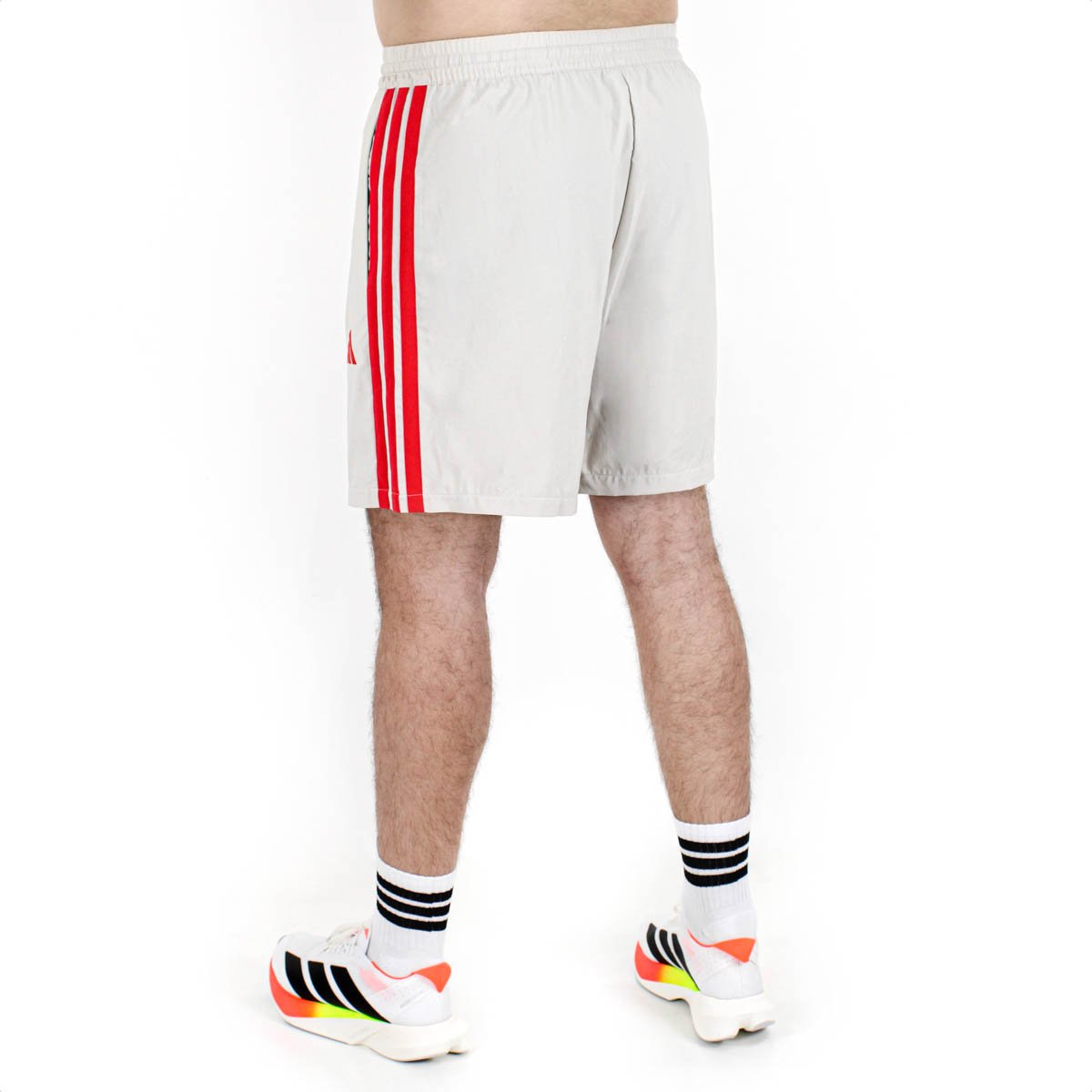 Short Adidas Chelsea 3 Listras Bege e Vermelho - Masculino  Bege 3