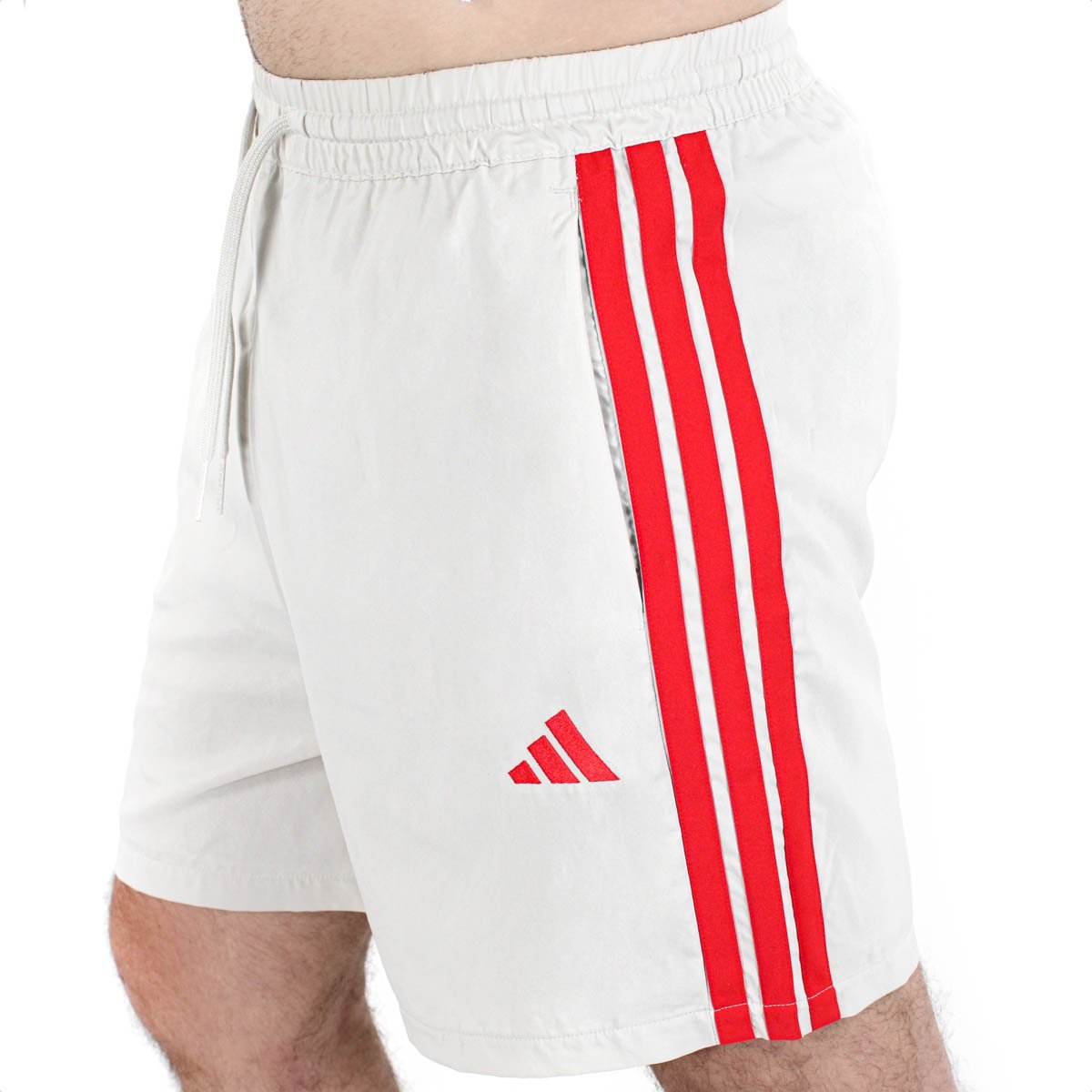 Short Adidas Chelsea 3 Listras Bege e Vermelho - Masculino  Bege 6