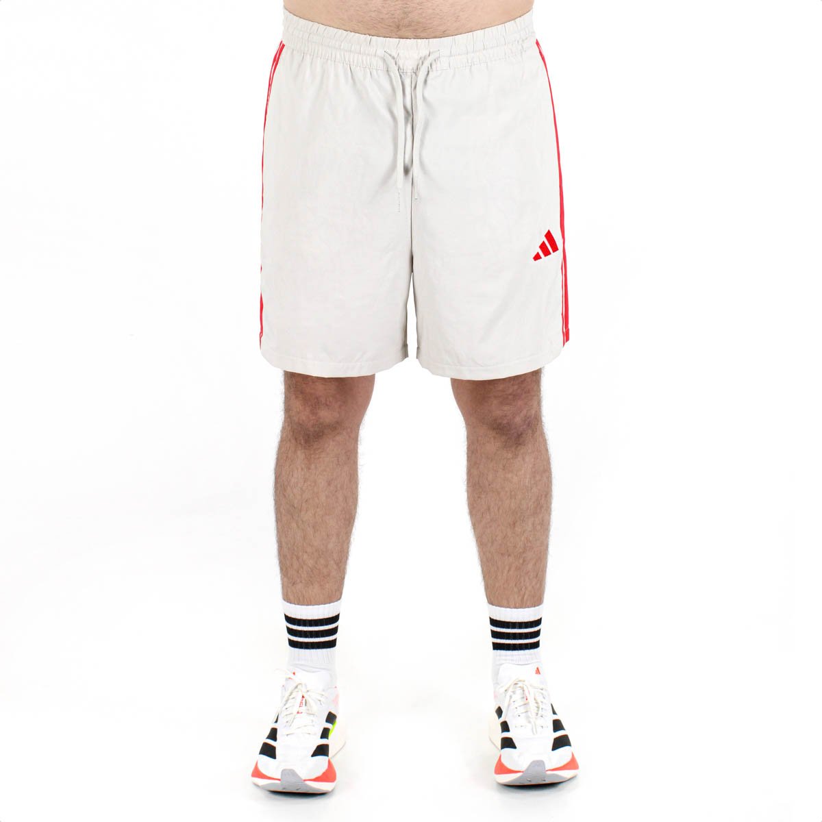 Short Adidas Chelsea 3 Listras Bege e Vermelho - Masculino  Bege 7