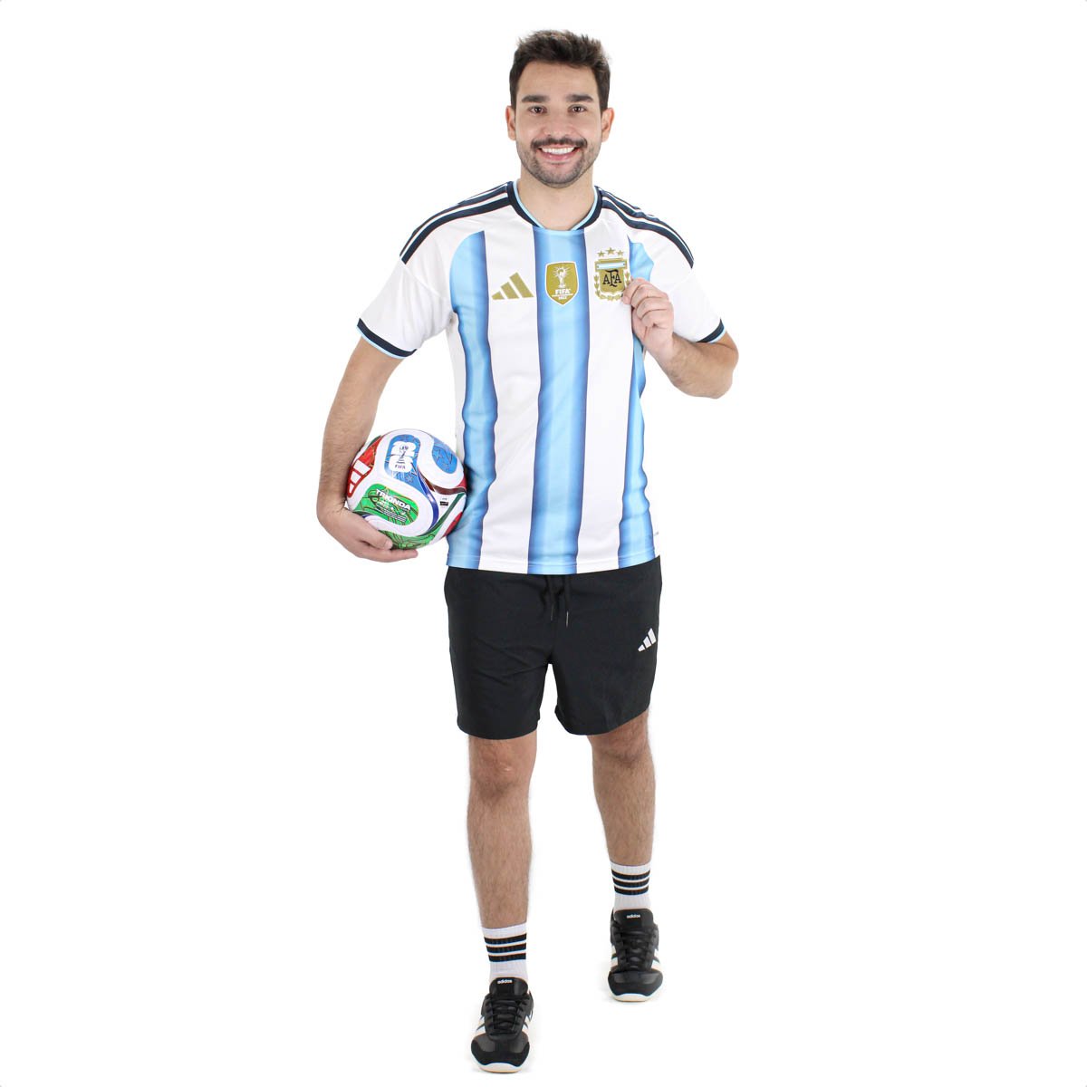Camisa Adidas Selecao Argentina I Torcedor 26 Branco e Azul - Masculino Branco/Azul 9