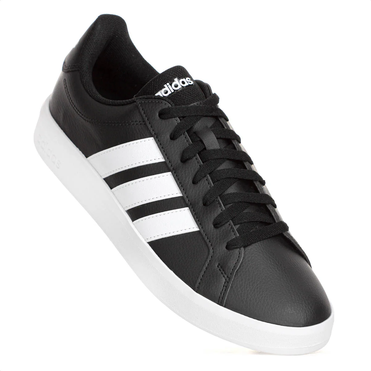 Tenis Adidas Grand Court Base 3.0 Preto e Branco - Masculino Preto 5