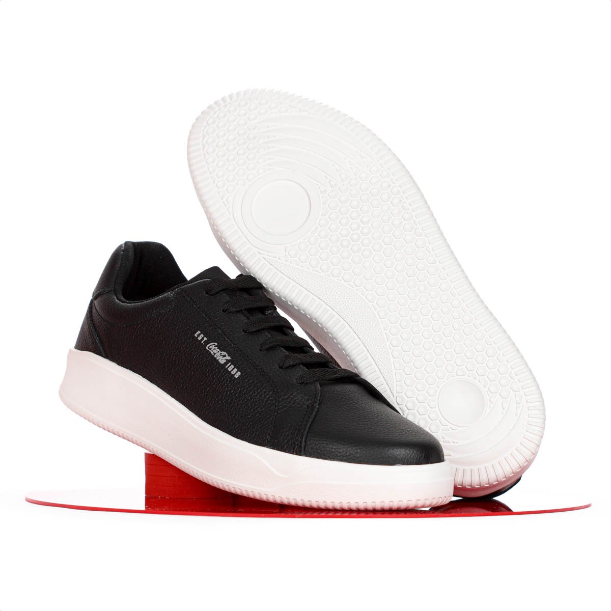 Tenis Coca Cola Space Suit Leather Preto e Branco - Masculino Preto 9