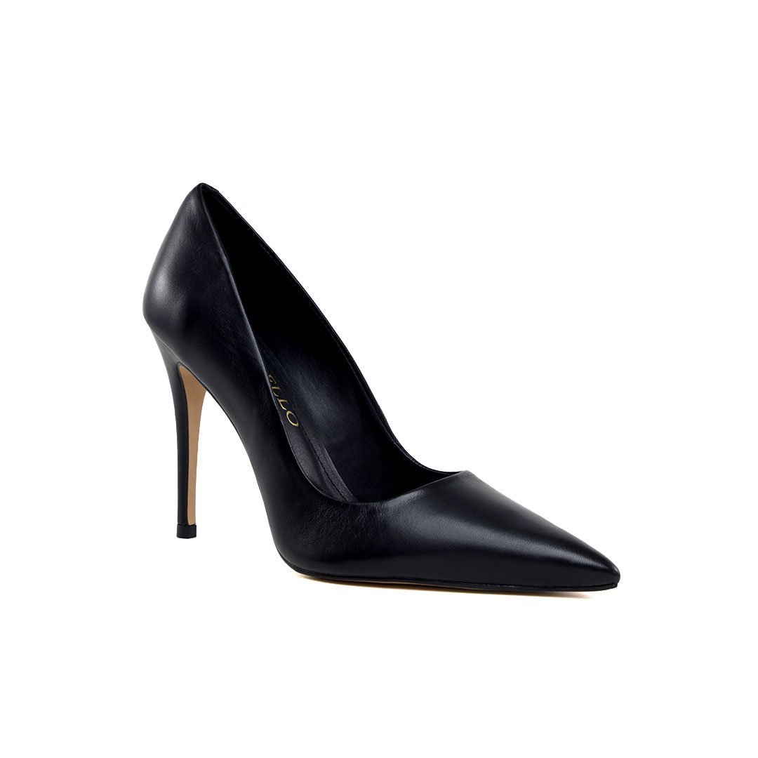 Scarpin Preto em Couro Cecconello Salto Alto Fino 11cm Preto 2