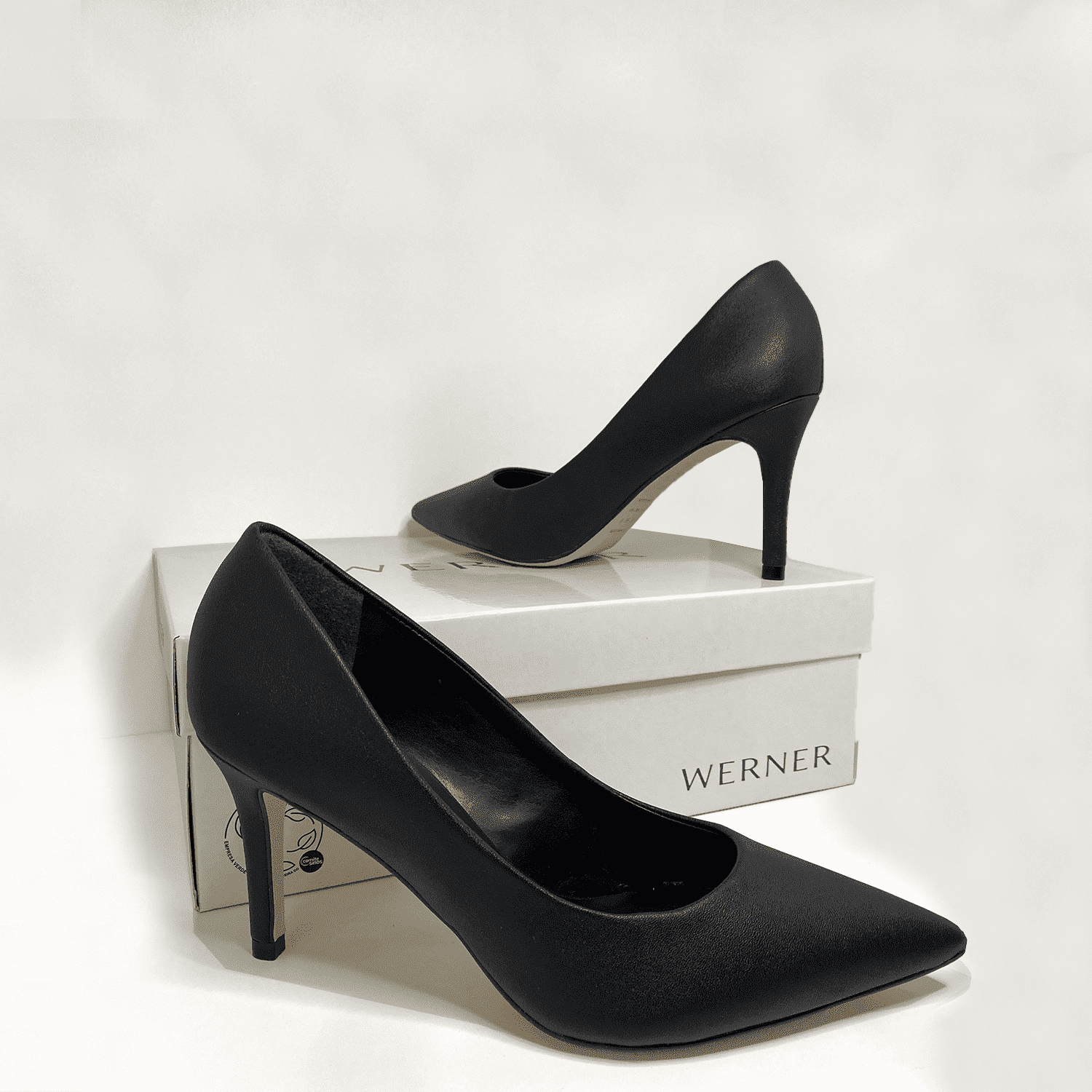 Scarpin Preto Werner Salto Médio Fino 08cm Preto 5