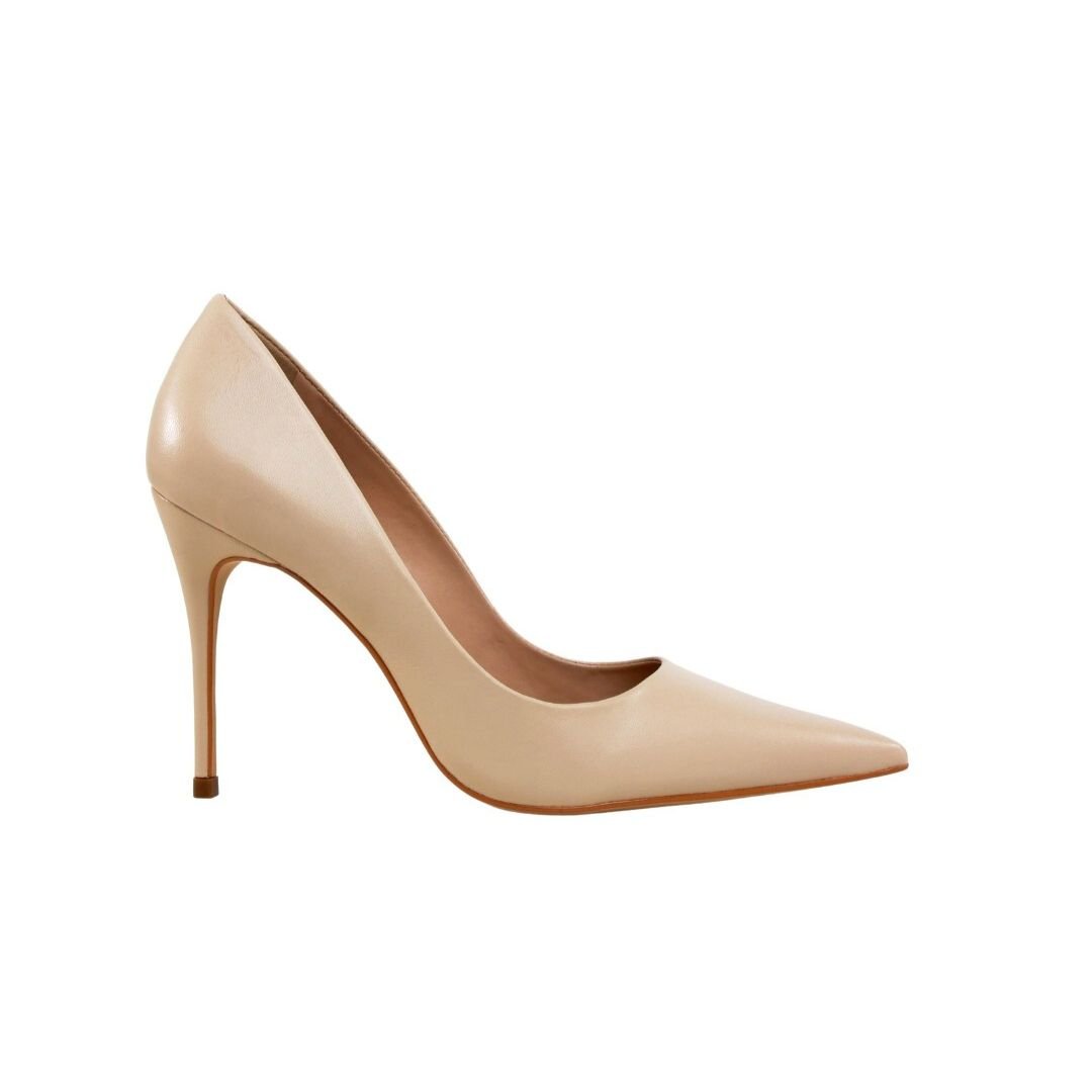 Scarpin Nude Werner Couro Salto Alto Fino 10cm Nude 1