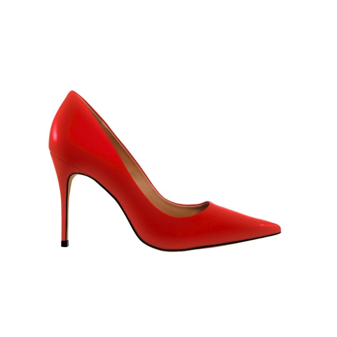 Scarpin Vermelho Werner Couro Salto Alto Fino 10cm