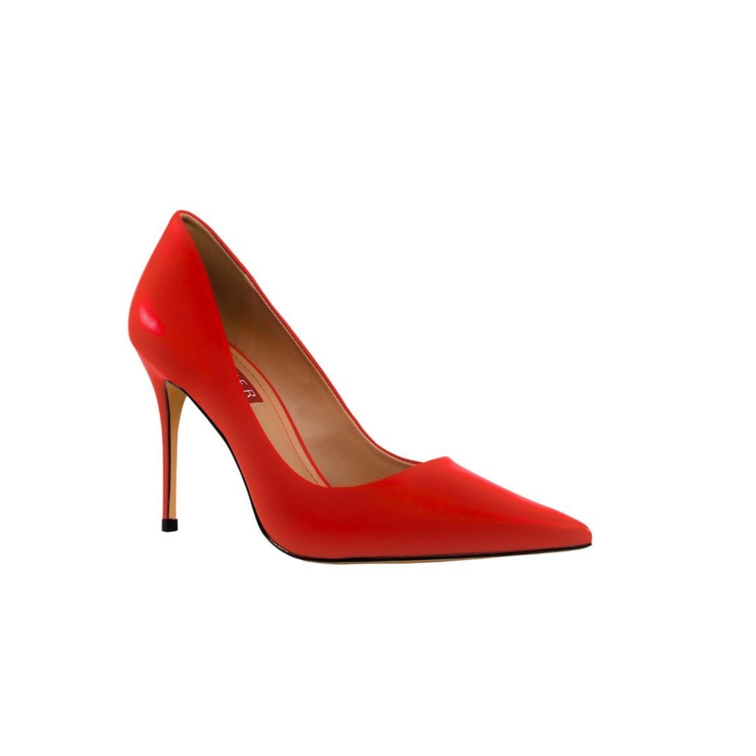 Scarpin Vermelho Werner Couro Salto Alto Fino 10cm Vermelho 2