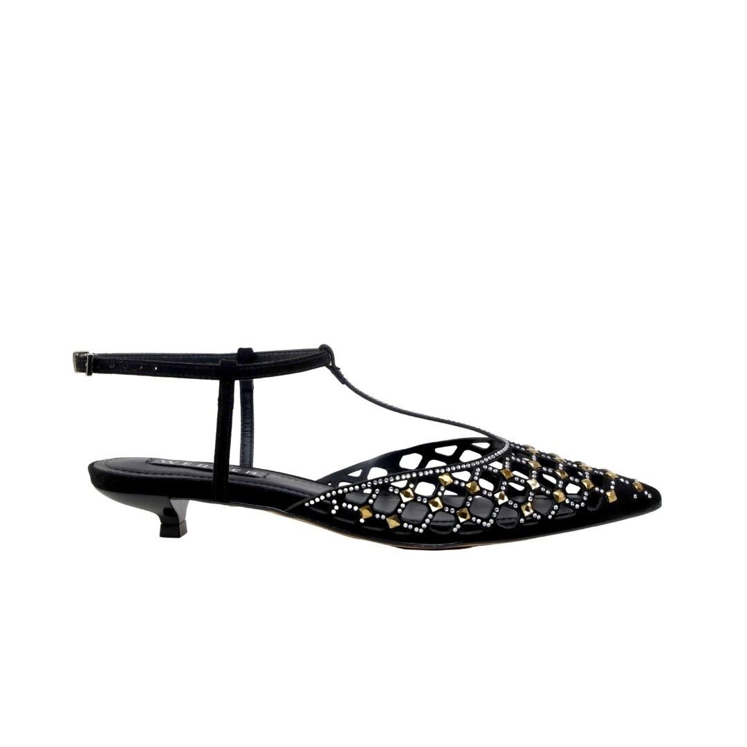 Scarpin Slingback Preto Werner Salto Baixo Fino 02cm Preto 1