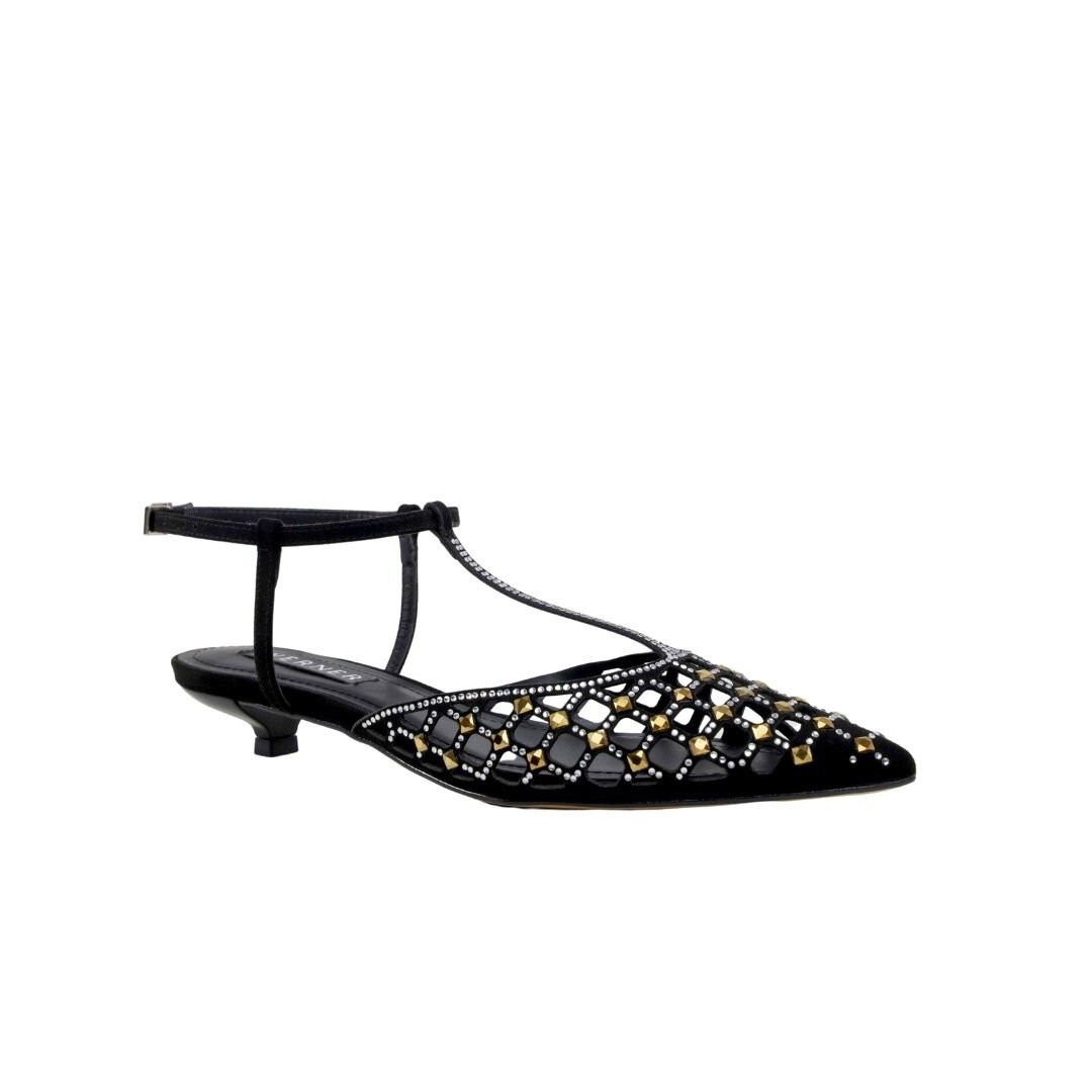 Scarpin Slingback Preto Werner Salto Baixo Fino 02cm Preto 2