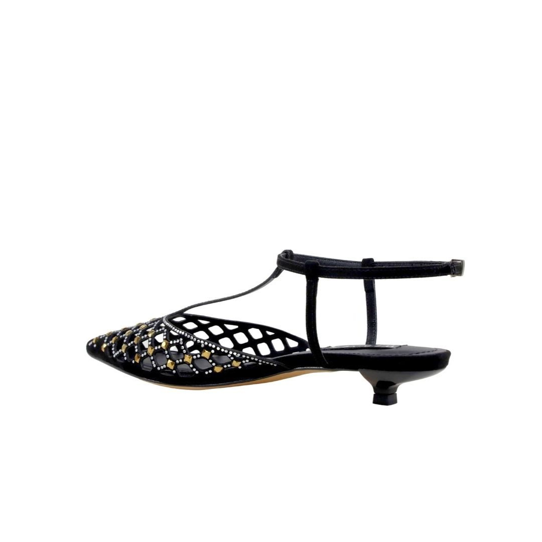 Scarpin Slingback Preto Werner Salto Baixo Fino 02cm Preto 3