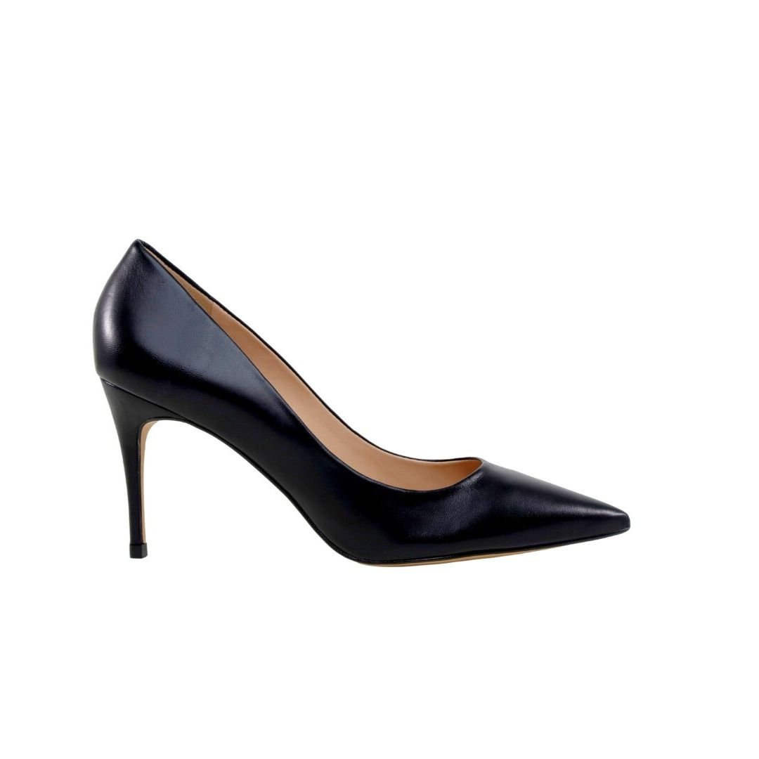 Scarpin Preto Werner Couro Salto Médio Fino 08cm