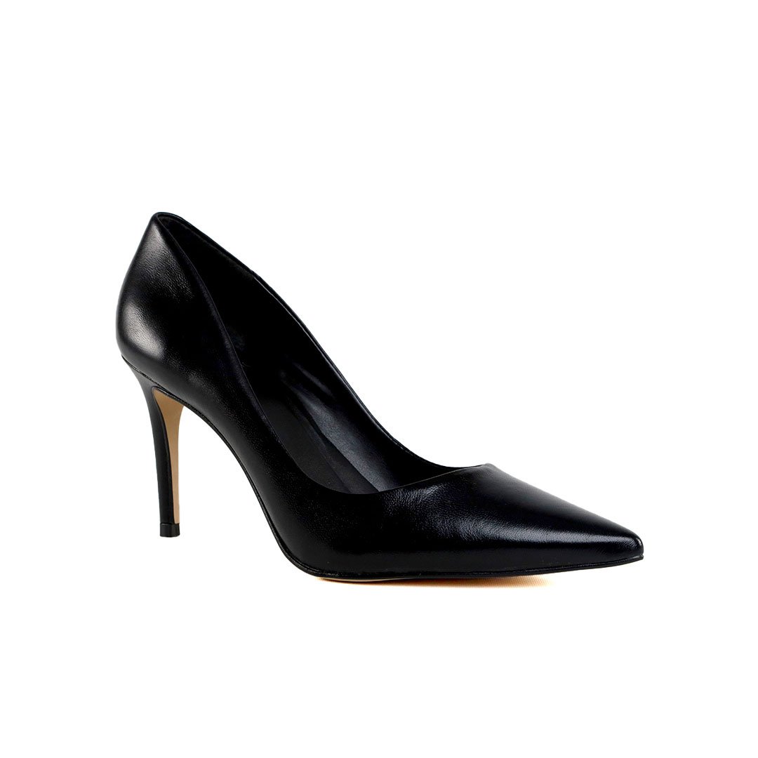 Scarpin Preto Carrano Beatriz Couro Salto Médio Fino 8,7cm Preto 2
