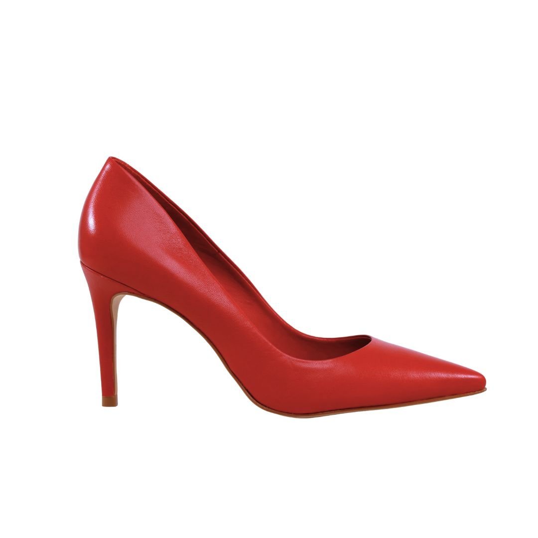 Scarpin Vermelho Carrano Beatriz Couro Salto Médio Fino 8,7cm
