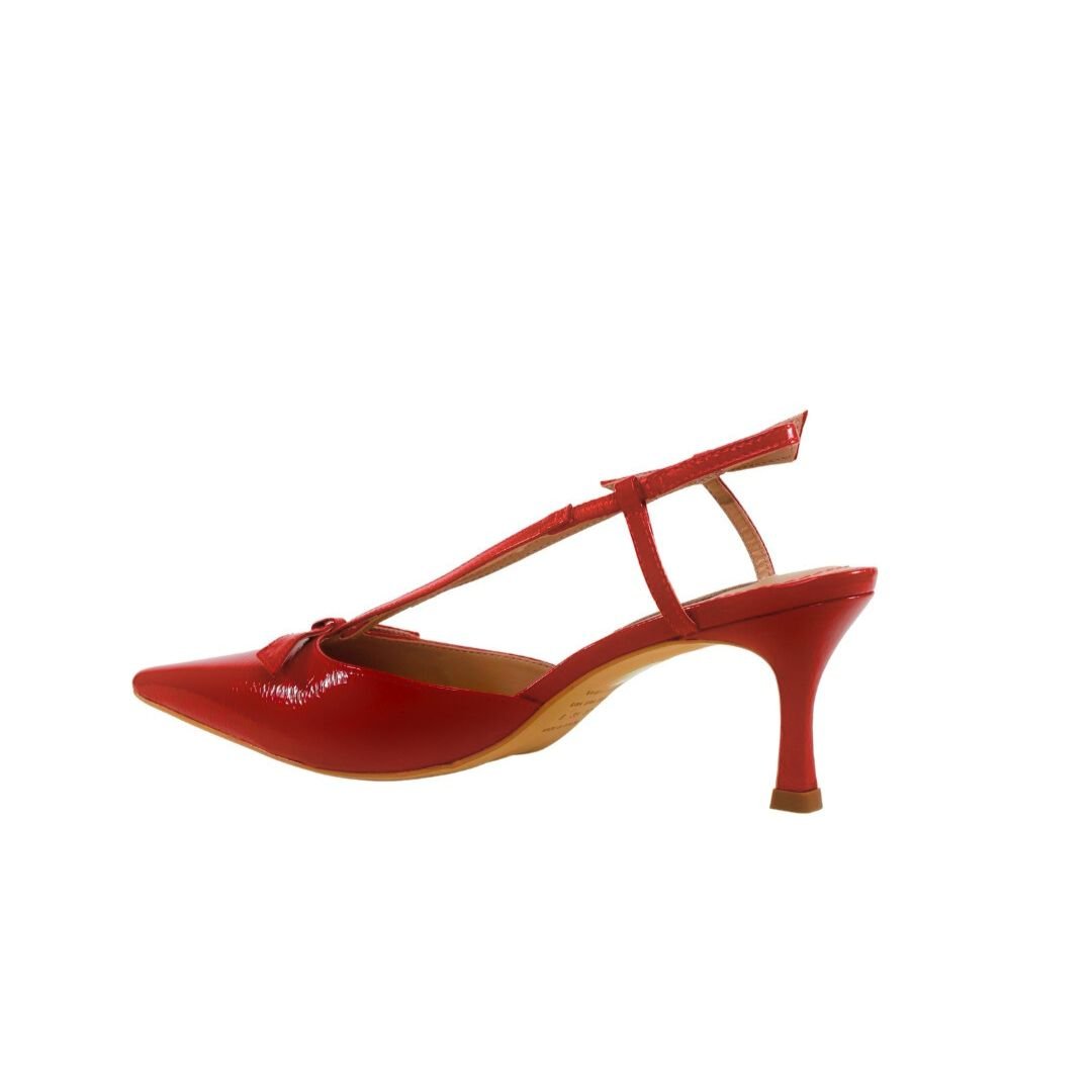 Scarpin Slingback Vermelho Werner Salto Baixo Fino 6,5cm Vermelho 3