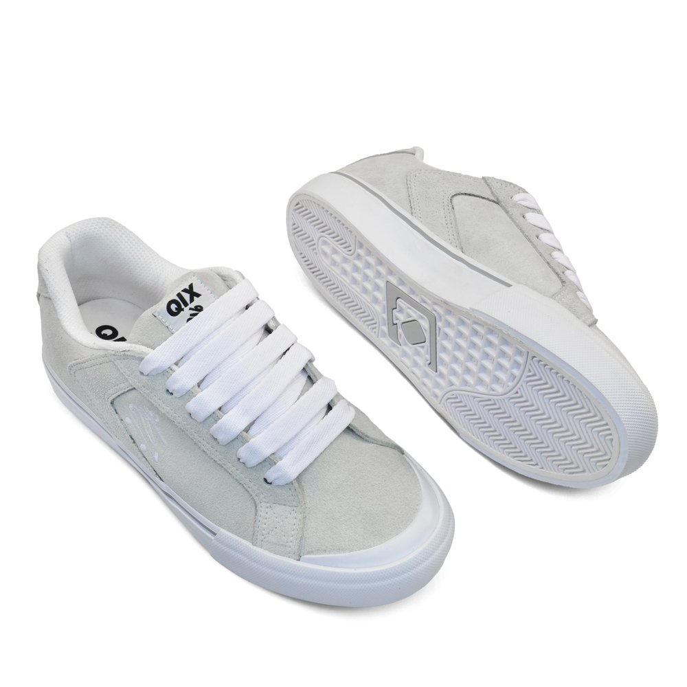 Tenis Qix Chorao Park  Camurca Branco Branco 3