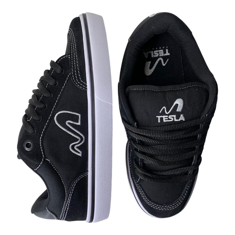 Tenis Tesla Flow Black White Preto 2
