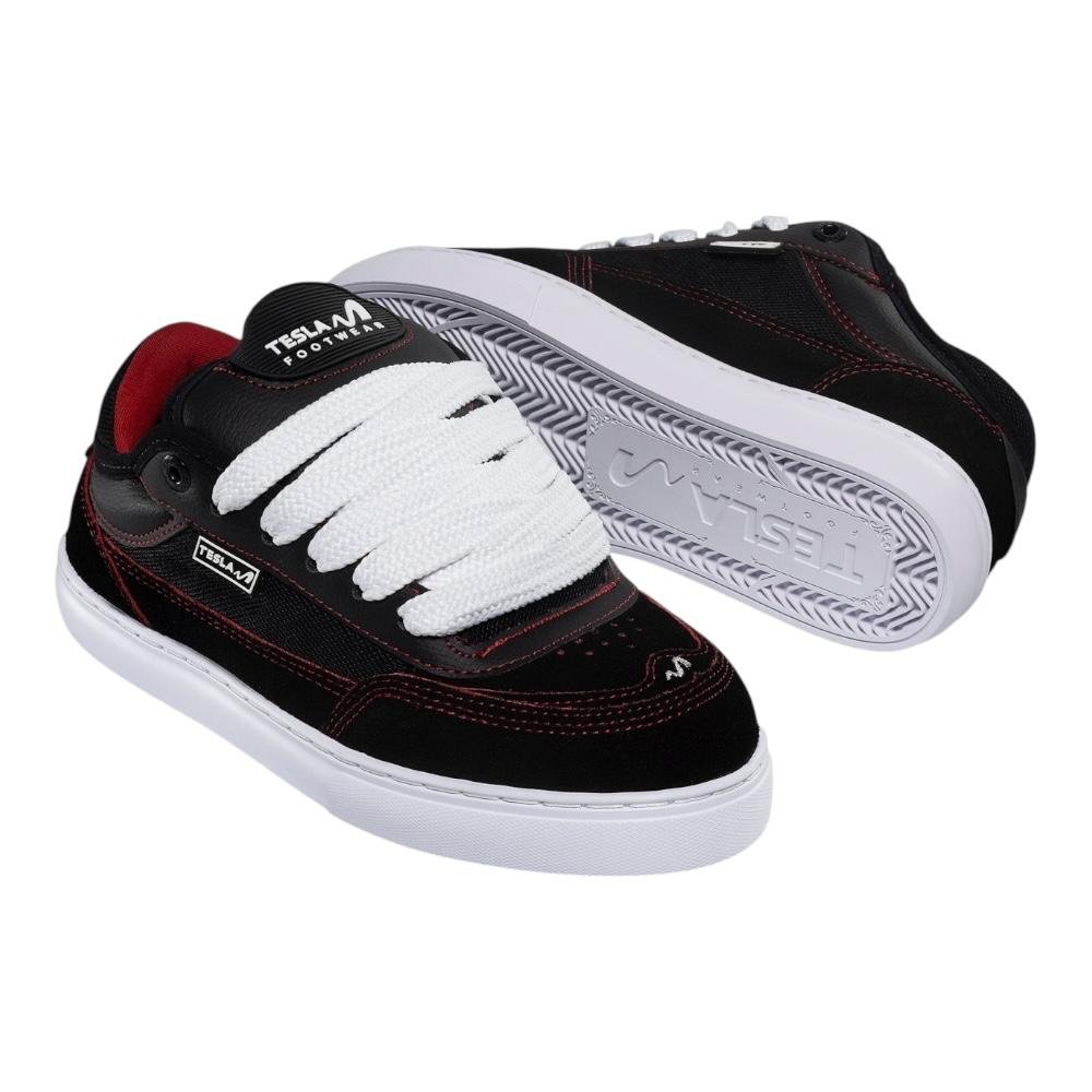 Tenis Tesla Vedanta Black White Red- Tesla Preto 2