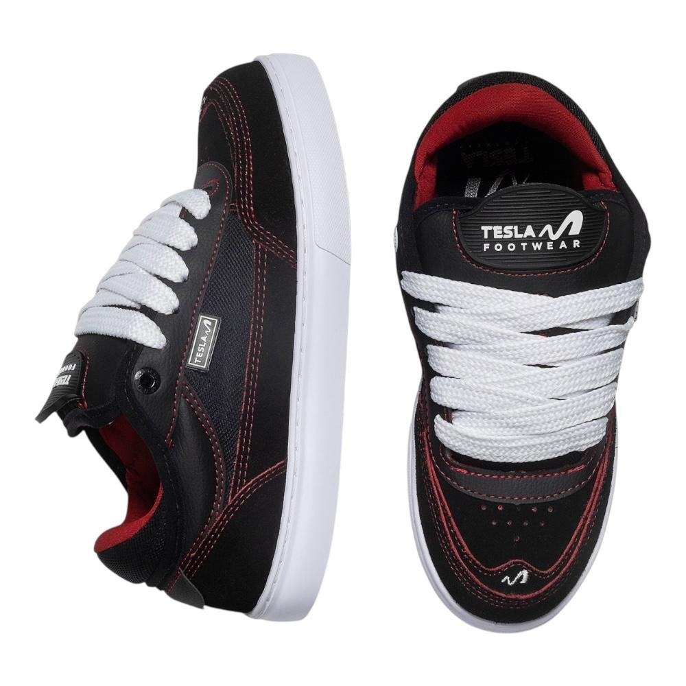 Tenis Tesla Vedanta Black White Red- Tesla Preto 3