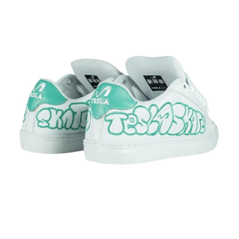 Tenis Tesla Hertz White Tiffany Art- Tesla Verde 2