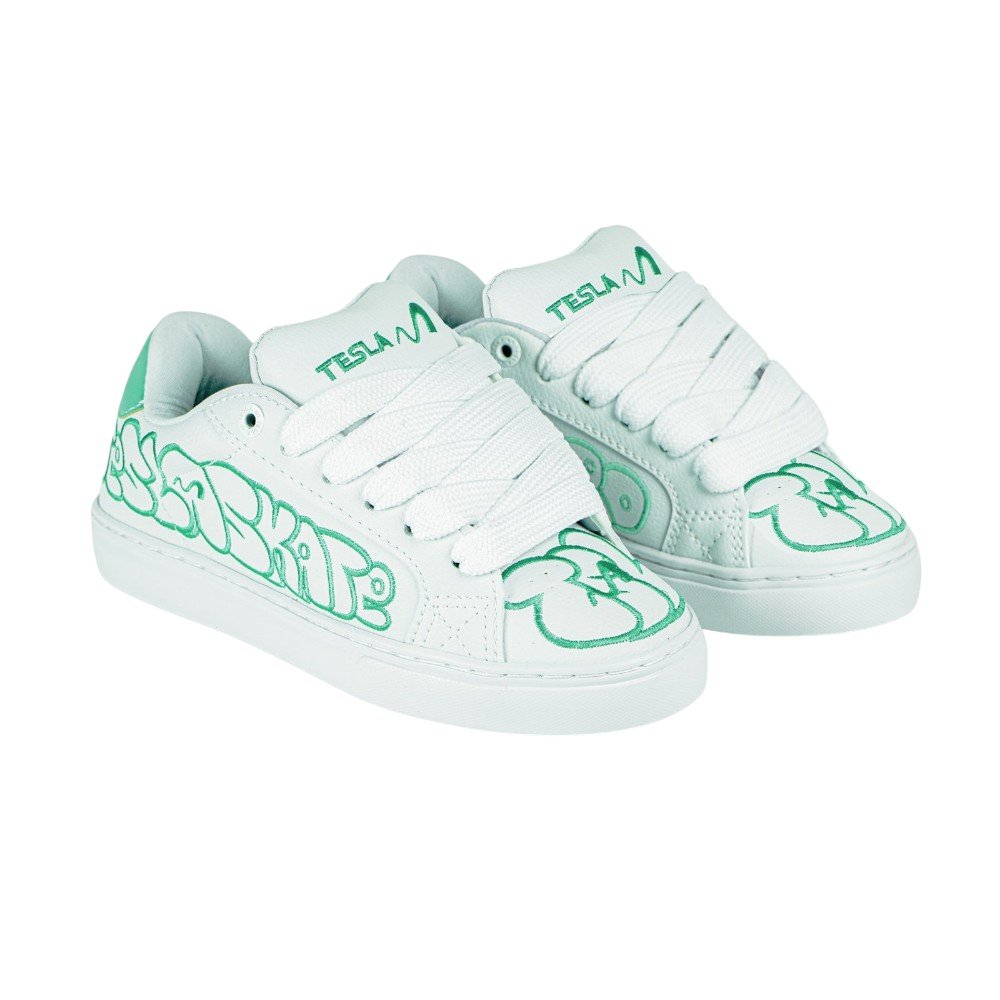 Tenis Tesla Hertz White Tiffany Art- Tesla Verde 5