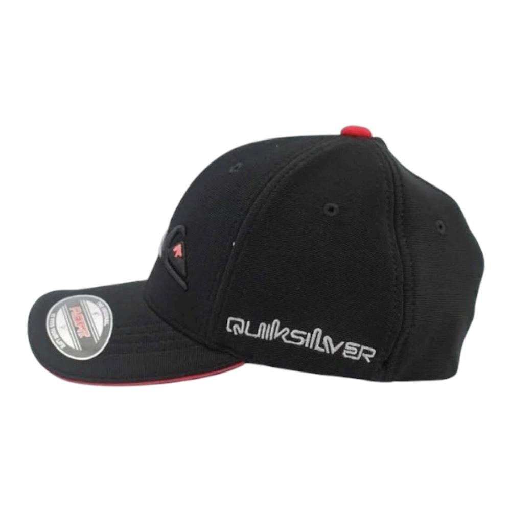 Bone Emb Three Logo Black- Quiksilver Preto 3