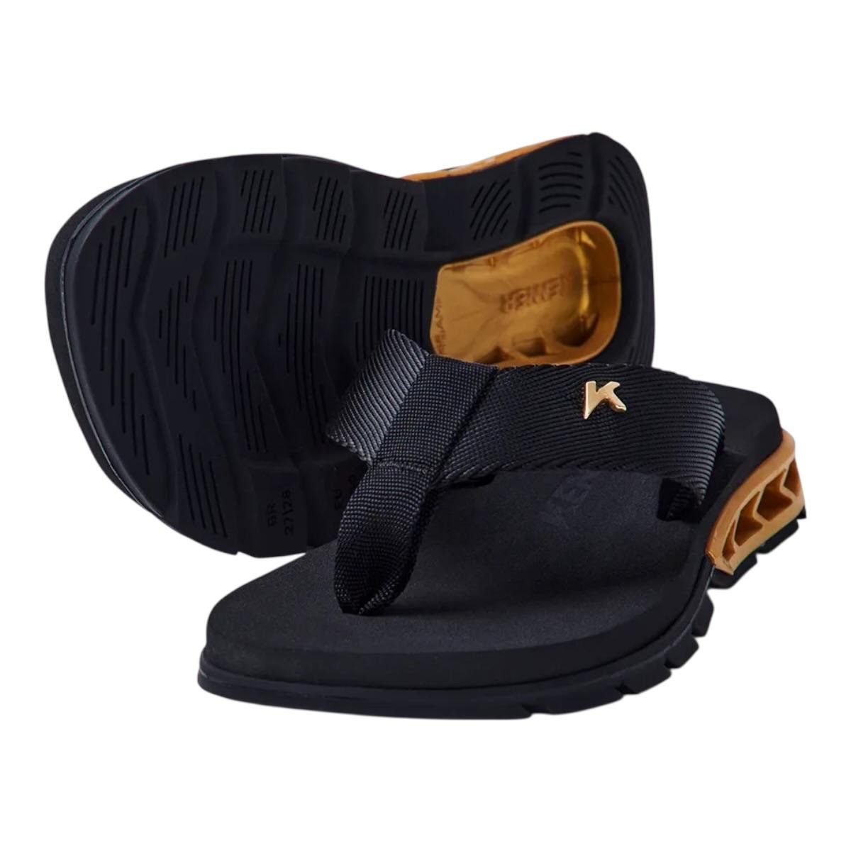 Sandalia Kenner Rakka Nylon Preto/Dourado- Kenner Preto 6