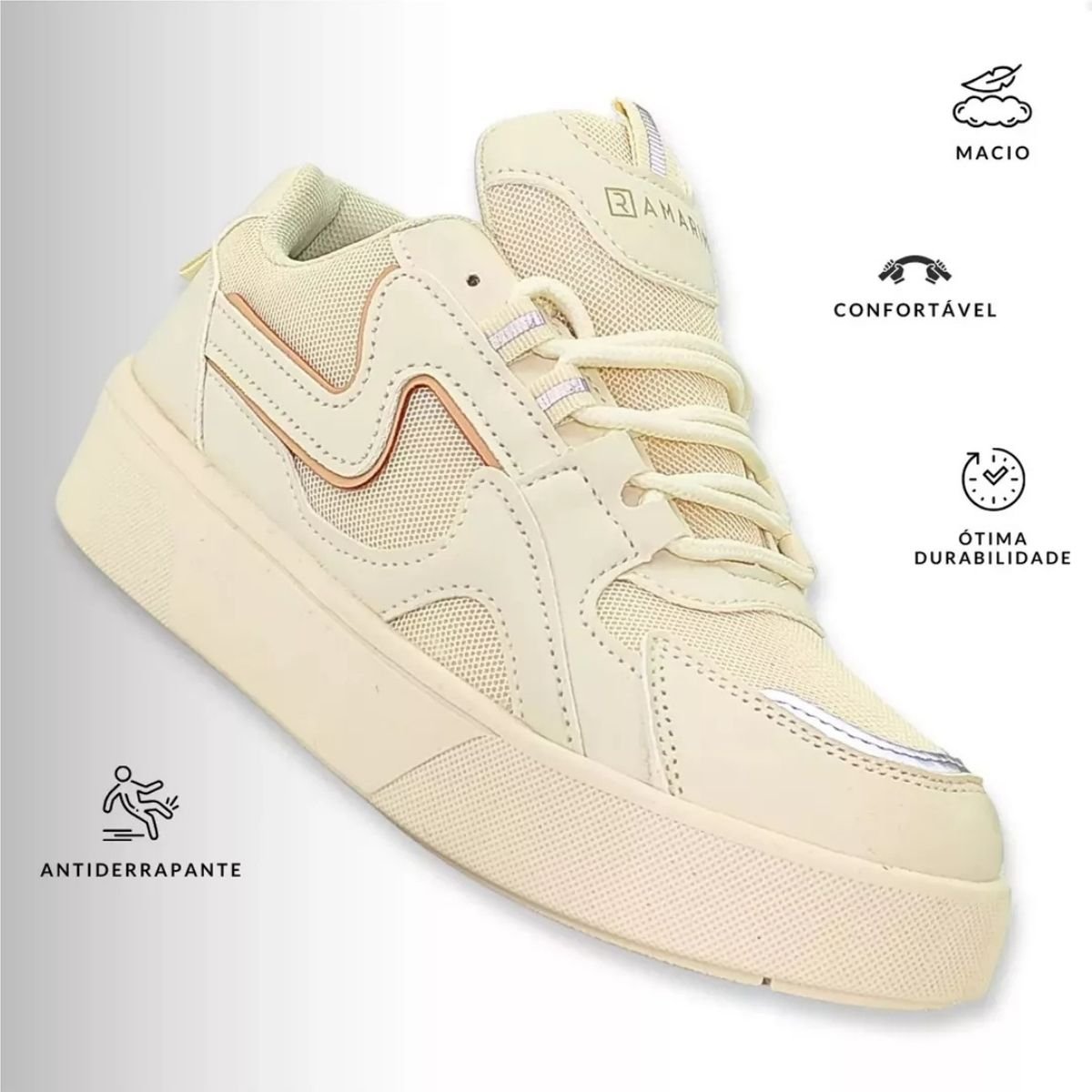 Tênis Casual Feminino Ramarim 24-83231 Bege Bege 8