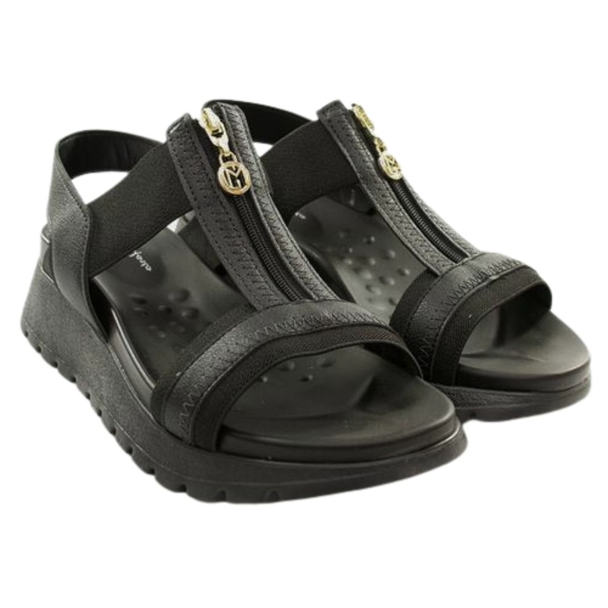 Sandália Papete Feminino Modare 7198.103 Zíper Preto Preto 2